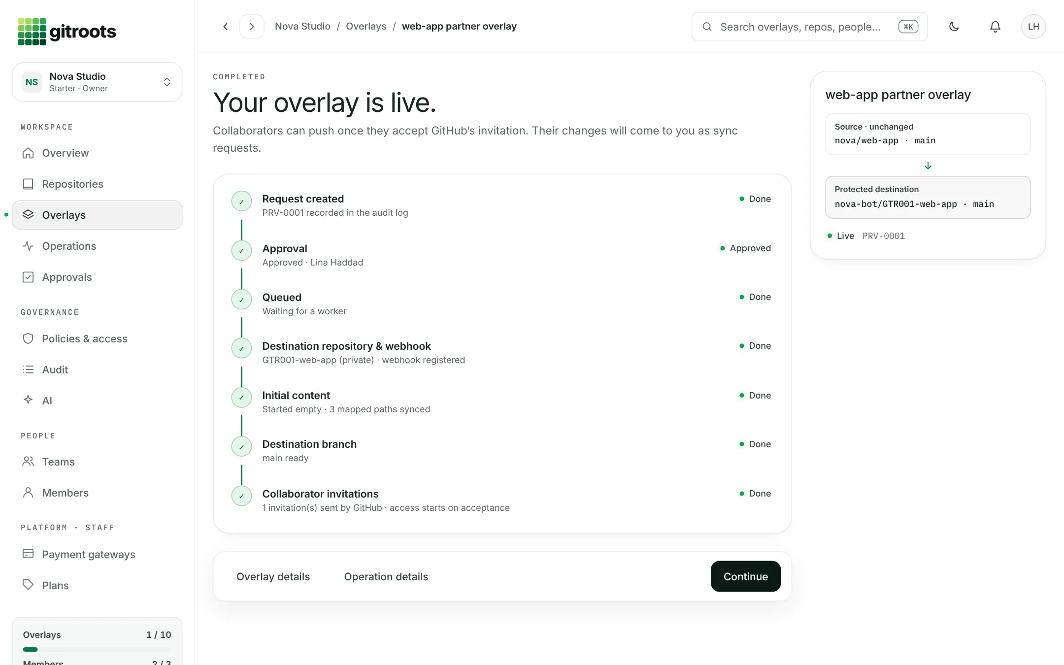 gitroots: your overlay is live